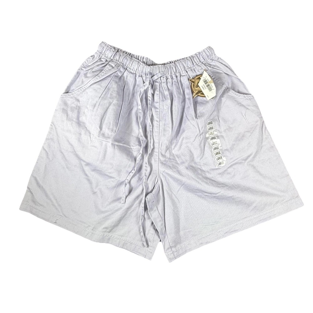 A.M.I. Shorts Mens 27 Purple Chino Elastic Waist Drawstring 10 Inseam Summer